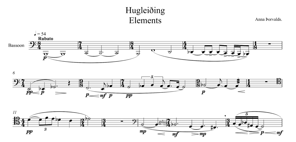Extract from score to Elements by Anna Thorvaldsdottir